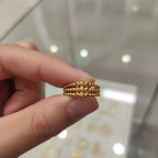 Micro Gold Plated Triple Beaded Band Ring