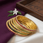 One Gram Gold CZ  Bangles - Ruby & Emerald