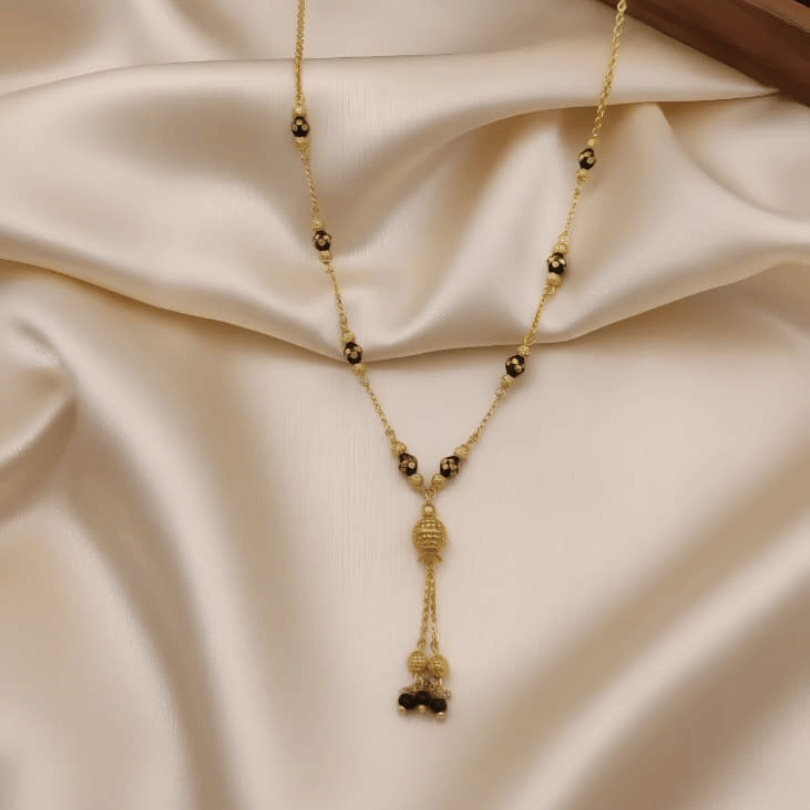 1 Gram Gold Mangalsutra with Tassel Pendant