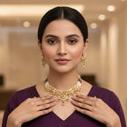 Rajwadi Temple Necklace Set with Earrings