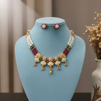 Rajwadi Necklace Set with Studs