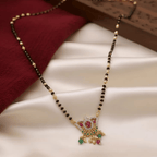 1 Gram Gold Ruby Emerald Peacock Mangalsutra