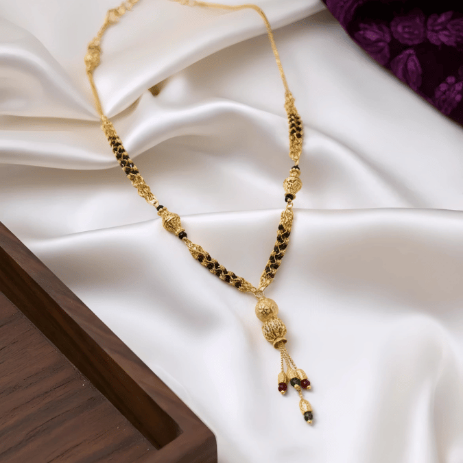 One Gram Gold Mangalsutra with Tassel Pendant