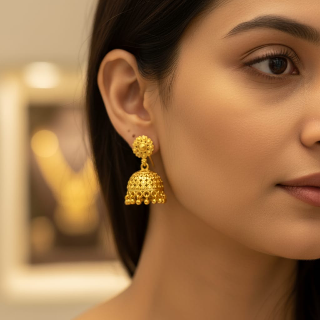 Micro Gold Plated Jhumka Earrings