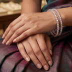 Pink Stone CZ Bangles – Premium American Diamond Bangle Set