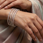 Pink Stone CZ Bangles – Premium American Diamond Bangle Set