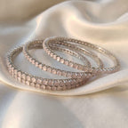 Pink Stone CZ Bangles – Premium American Diamond Bangle Set