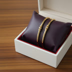 1 Gram Gold Ball Accent Kada Bangles – Pair
