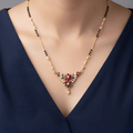 1 Gram Gold Floral  CZ Mangalsutra