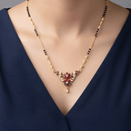 1 Gram Gold Floral  CZ Mangalsutra
