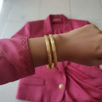 1 Gram Gold Multi-Line Engraved Bangles 