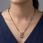 1 Gram Gold Ruby Emerald Peacock Mangalsutra