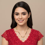 1 Gram Gold Sunflower CZ Pearl Mangalsutra