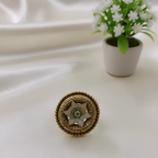 Rajwadi Antique Gold Dome Ring with Star Motif