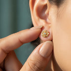 Petite Open-Petal Gold Flower Stud Earrings