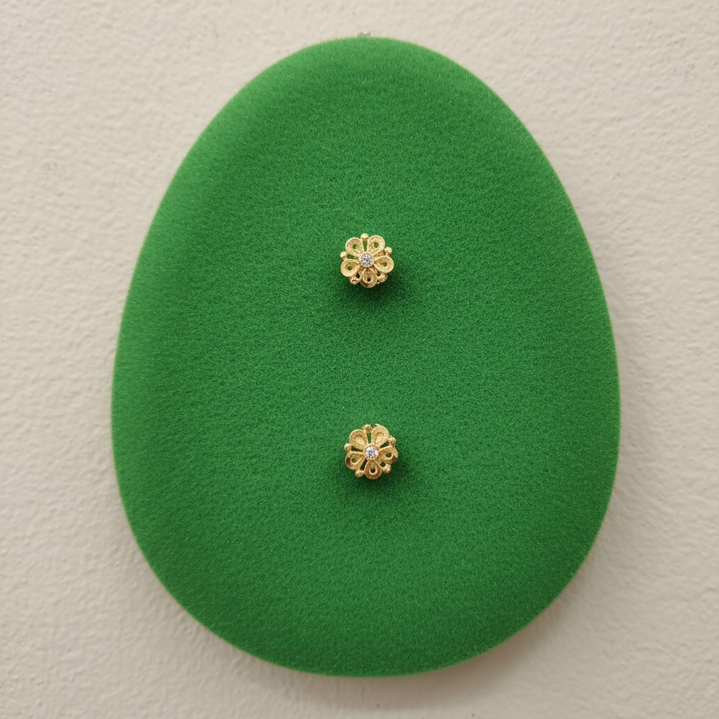 Petite Open-Petal Gold Flower Stud Earrings