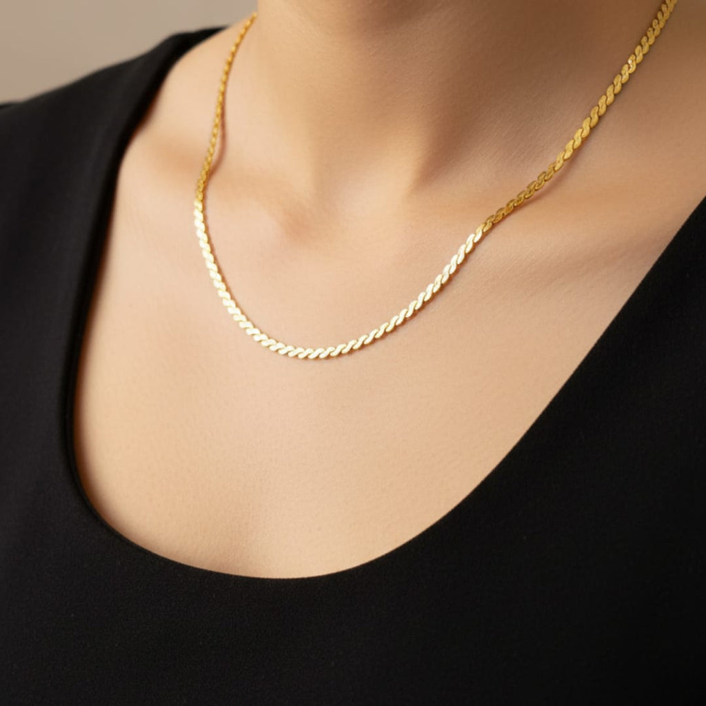 Micro Gold Twisted Scale Chain