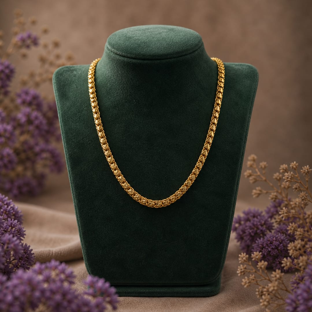 Micro Gold Plated Heart Link Chain