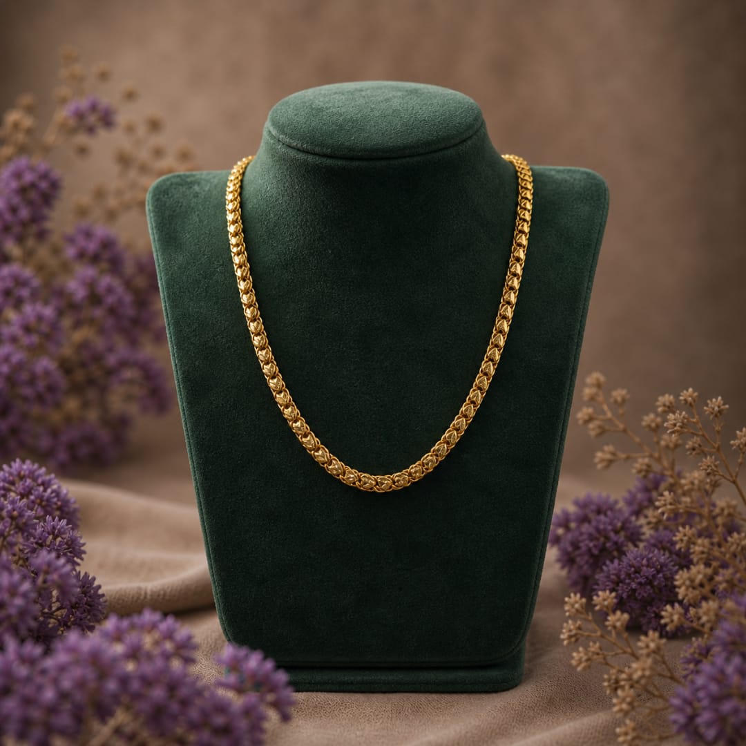 Micro Gold Plated Heart Link Chain