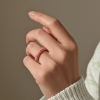 Pink Enamel Broad Band Rings
