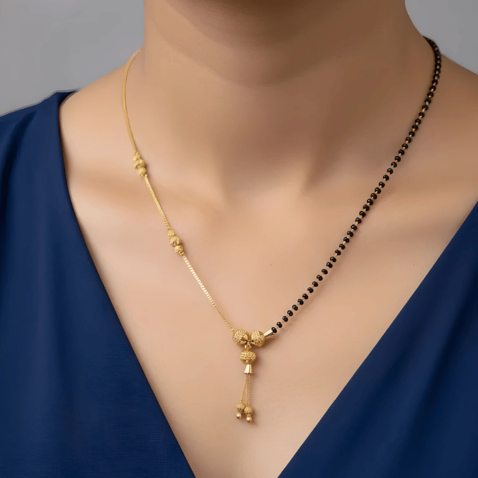 One Gram Gold Asymmetric Mangalsutra