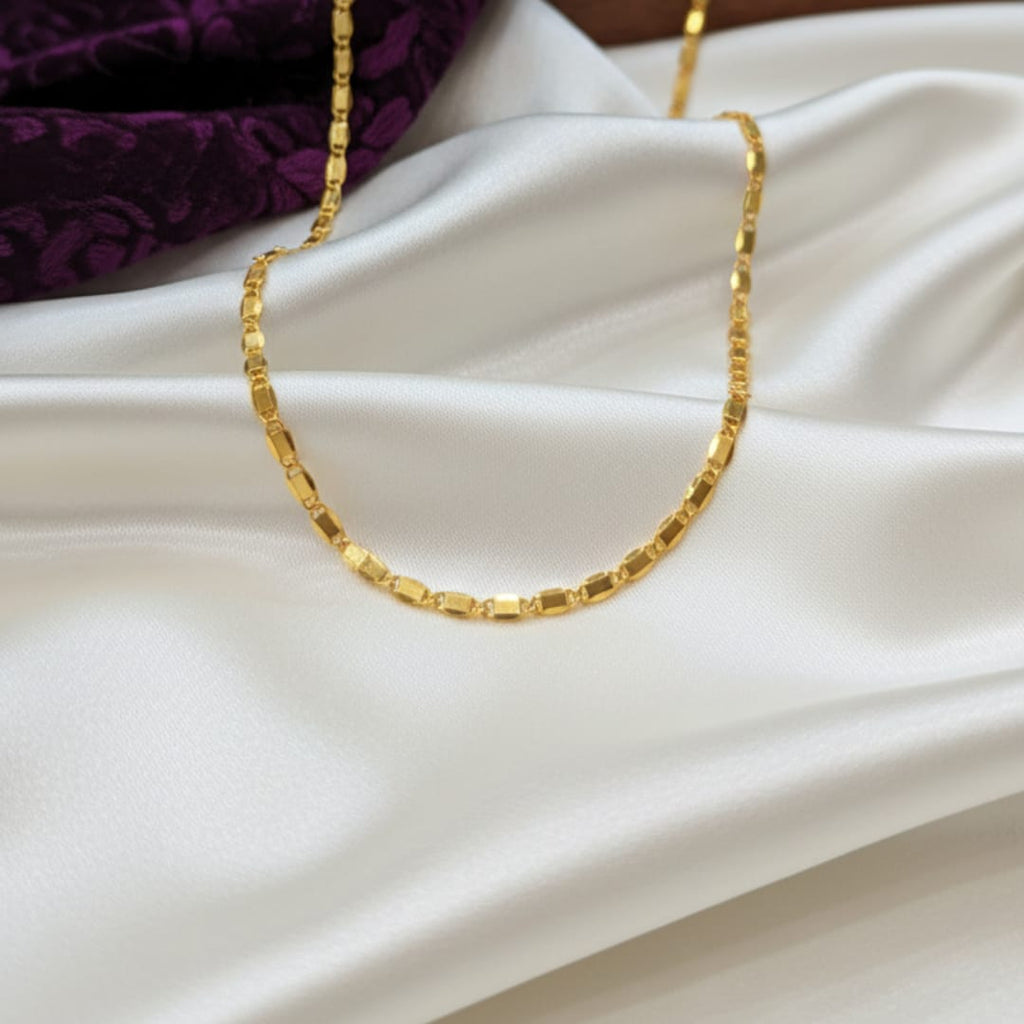 Micro Gold Flat Bar Link Chain