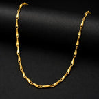 Micro Gold Plated Twisted Bar Link Chain