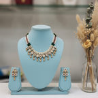Emerald Bead & Meenakari Rajwadi Necklace Set