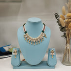 Emerald Bead & Meenakari Rajwadi Necklace Set
