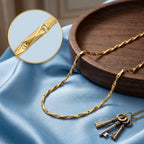 Micro Gold Plated Twisted Bar Link Chain