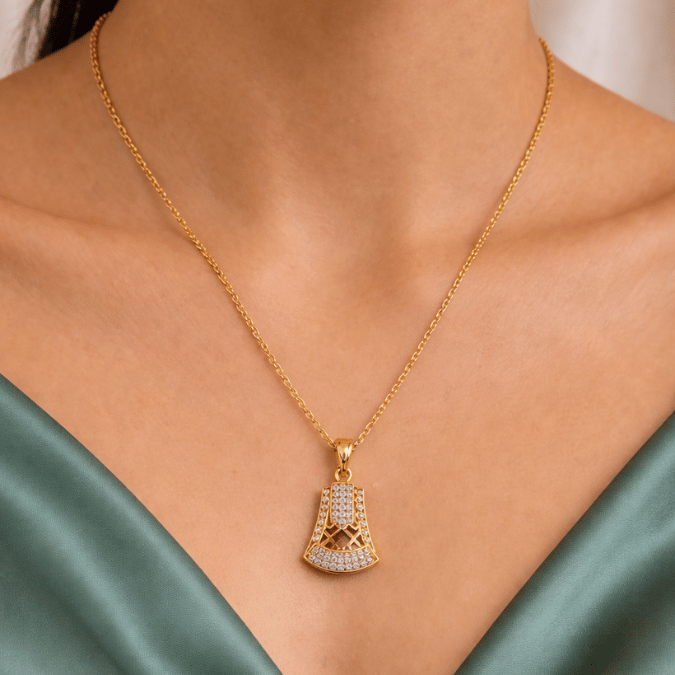 Micro Gold Plated Chain CZ Pendant