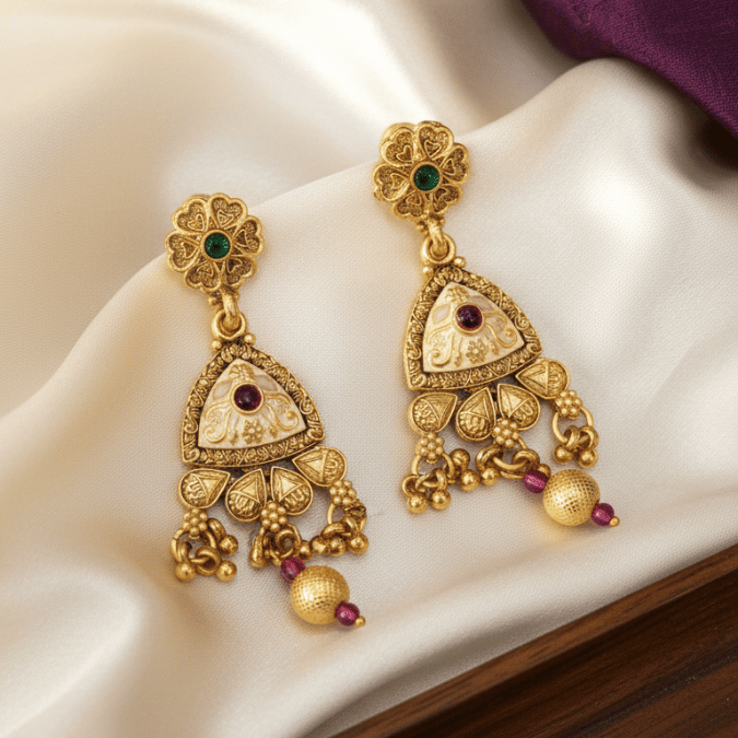 Rajwadi Double Layer Coin Necklace Set
