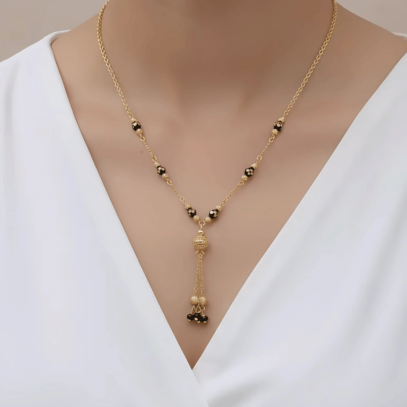 1 Gram Gold Mangalsutra with Tassel Pendant