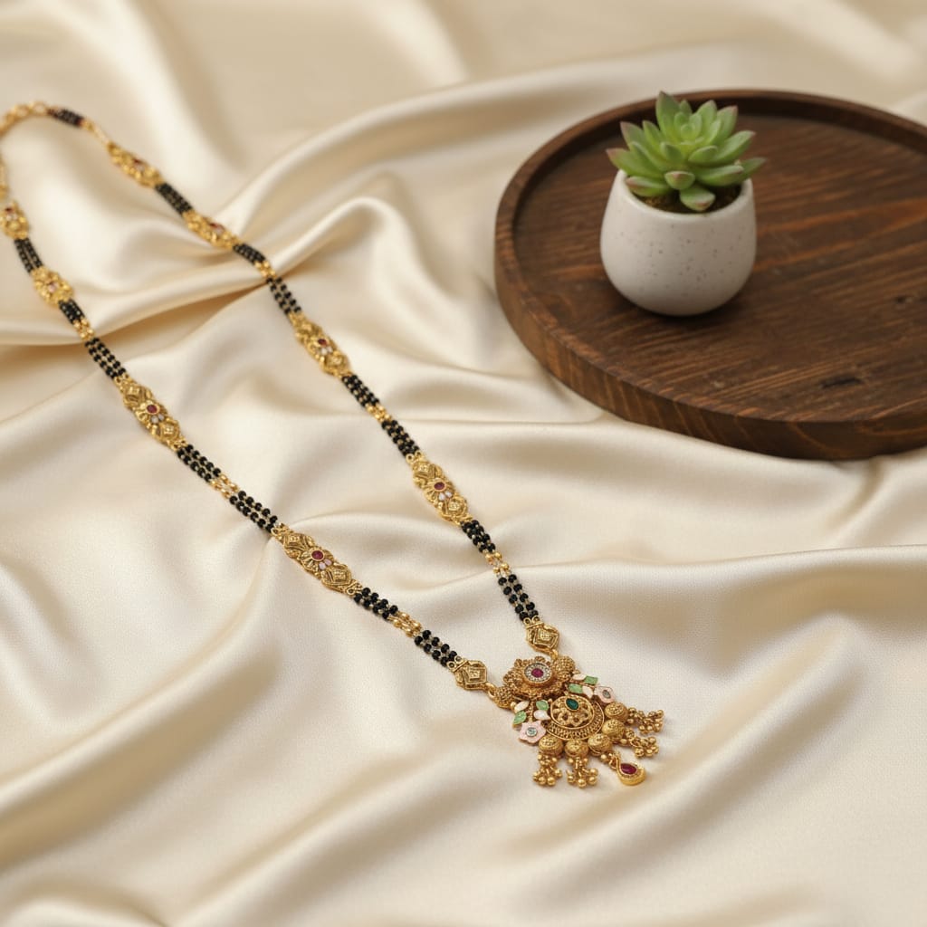 Temple Floral Mangalsutra Chain