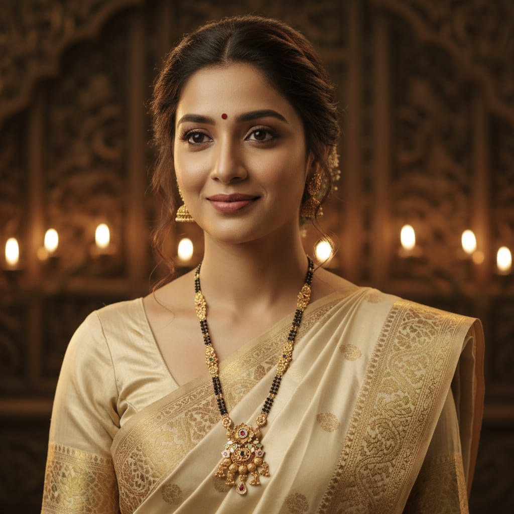 Temple Floral Mangalsutra Chain