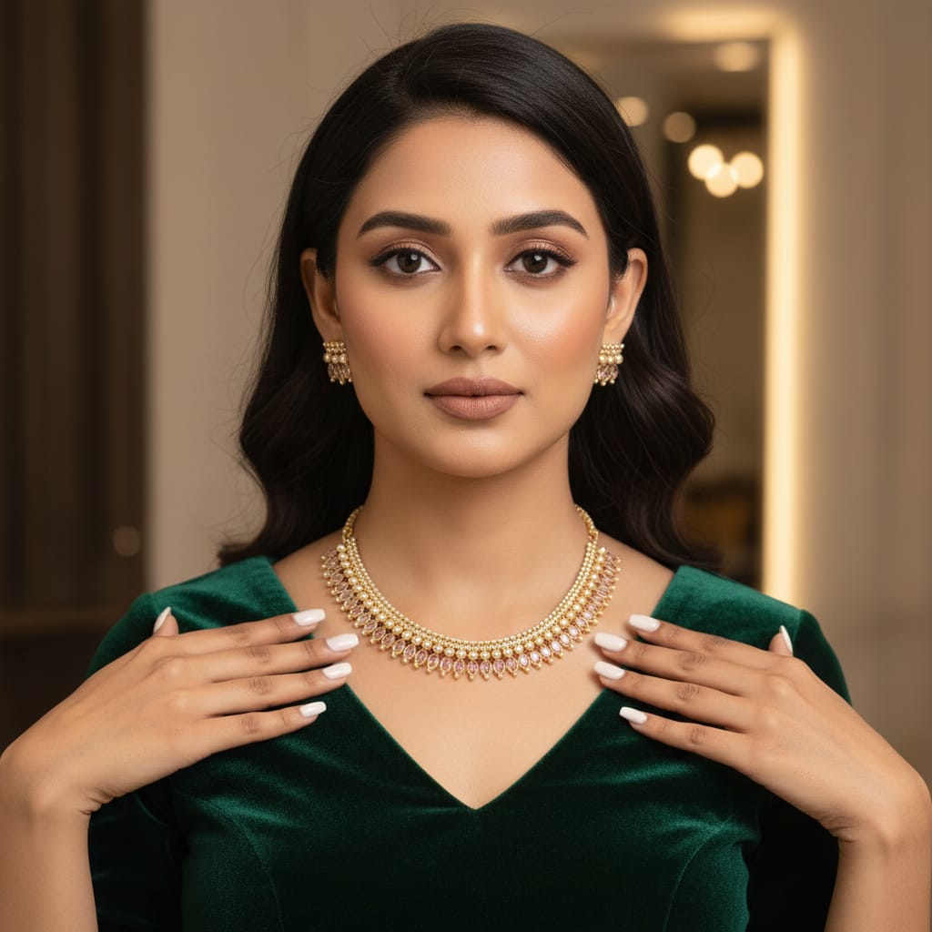 Rajwadi Antique Gold Necklace Set