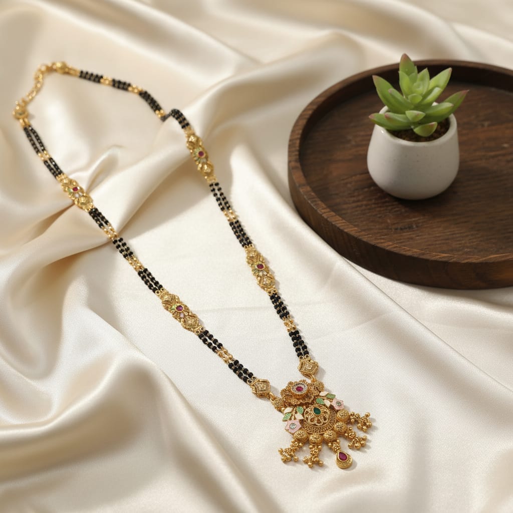 Temple Floral Mangalsutra Chain