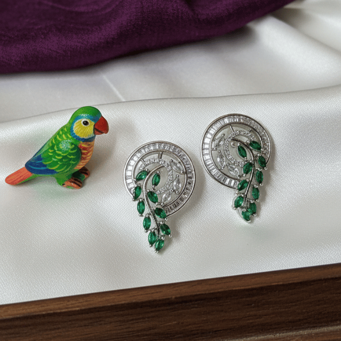 CZ Swirl Pendant Set with Earrings