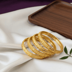 One Gram Gold Leaf Texture Bangles