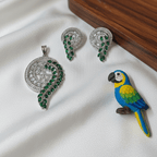 CZ Swirl Pendant Set with Earrings