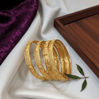 One Gram Gold Leaf Texture Bangles