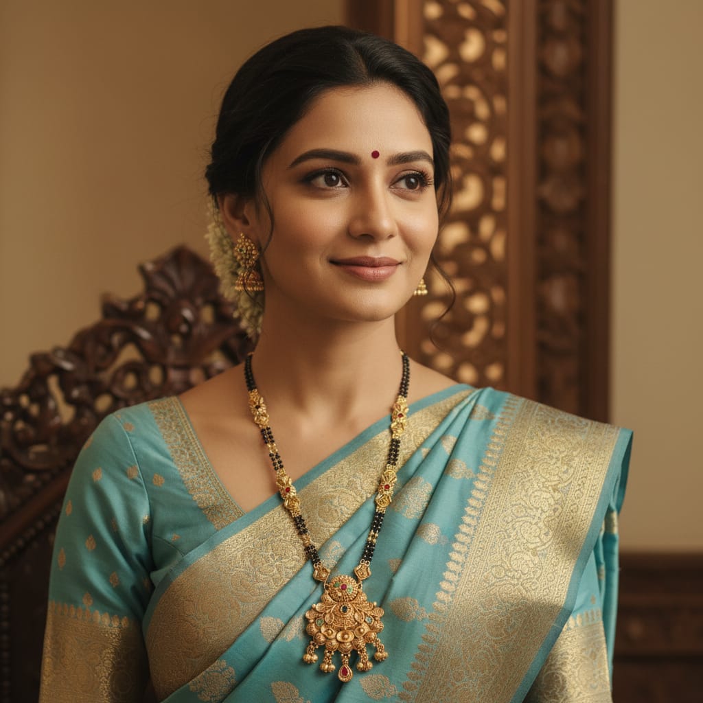 Navratna Antique Mangalsutra Chain