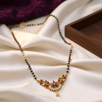 One Gram Gold Multicolour CZ Floral Mangalsutra