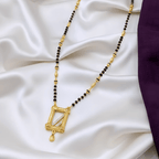 Gold-Plated Square Pendant Mangalsutra