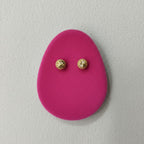 Star-Cut Faceted Gold Dome Stud Earrings