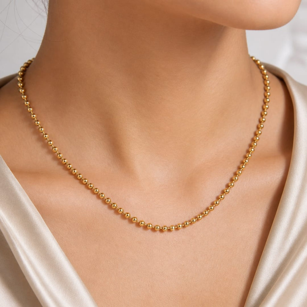 Micro Gold Plated Ball Bead Chain
