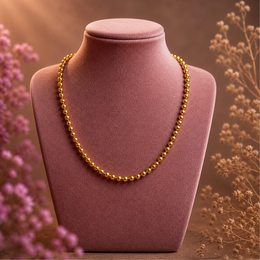 Micro Gold Plated Ball Bead Chain