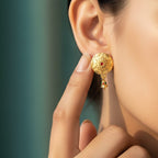 Meenakari Floral Stud Earrings with Ghungroo Drop