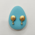 Meenakari Floral Stud Earrings with Ghungroo Drop
