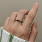 Black Enamel Open Band Ring